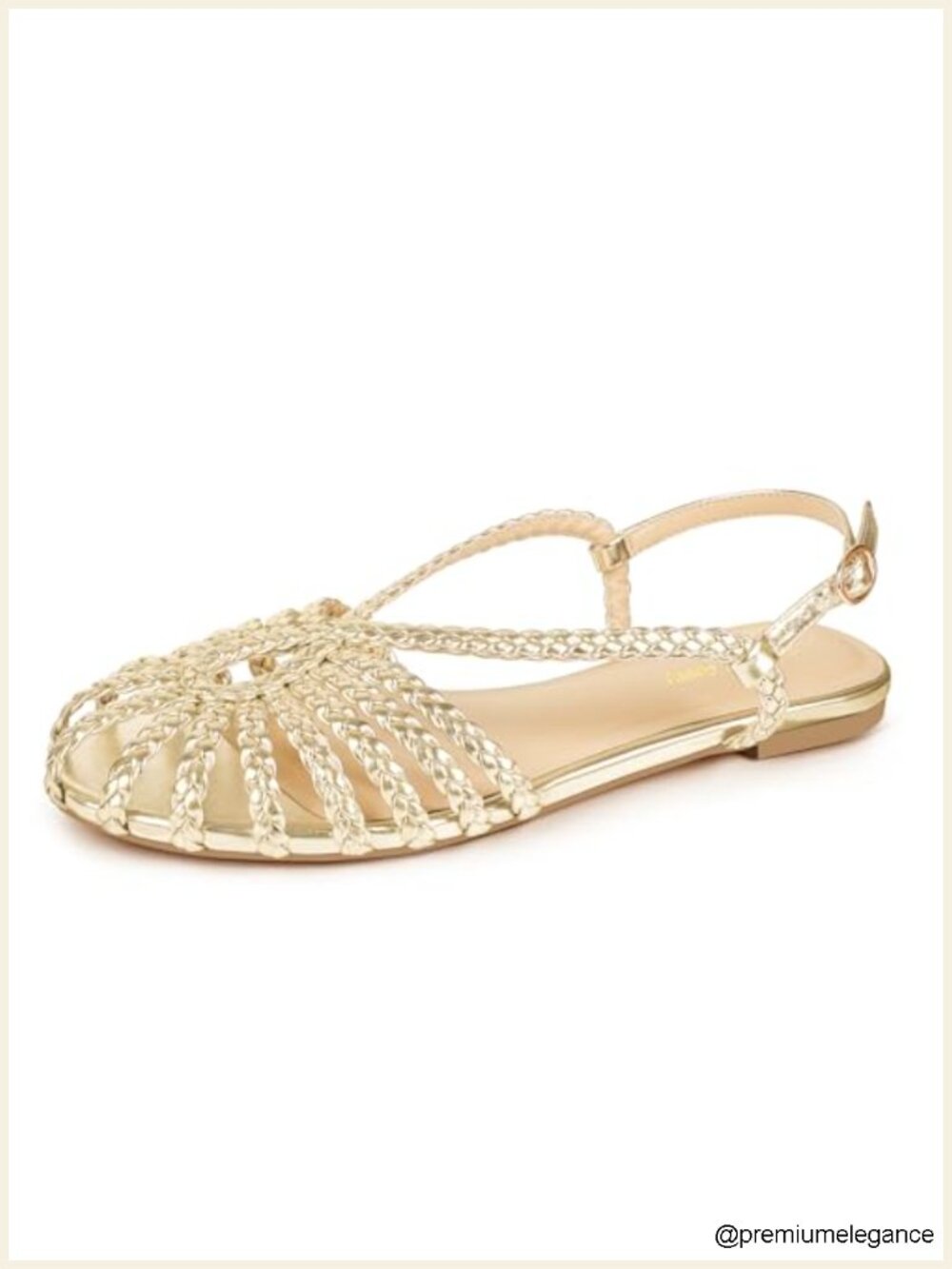 Women's Braided Flat Sandals Memory Foam Slingback Ankle Strap Gladiator Sandals